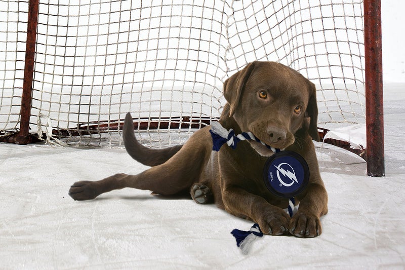 Pets First NHL Tampa Bay Lightning Puck Toy for Dogs & Cats. Play Hockey with Your Pet with This Licensed Dog Tough Toy Reward! - Image 2